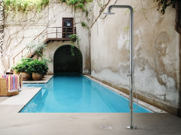 Outdoor shower - Steel outdoor shower with diverter by Gruppo Geromin - view 3